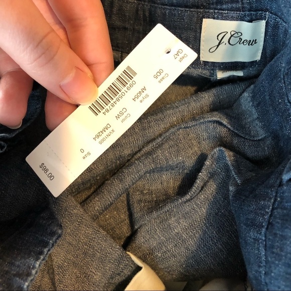 J.CREW Paper-Bag Pant Chambray Denim High Waist Tie Belt Pockets Pleated An054 0 - Picture 9 of 13